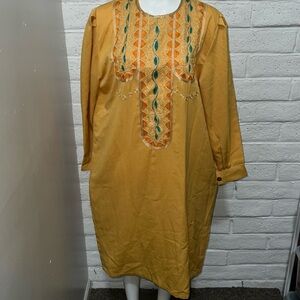Indian heritage inspired dress.  2. Seems on the bigger side very loose/flowy.